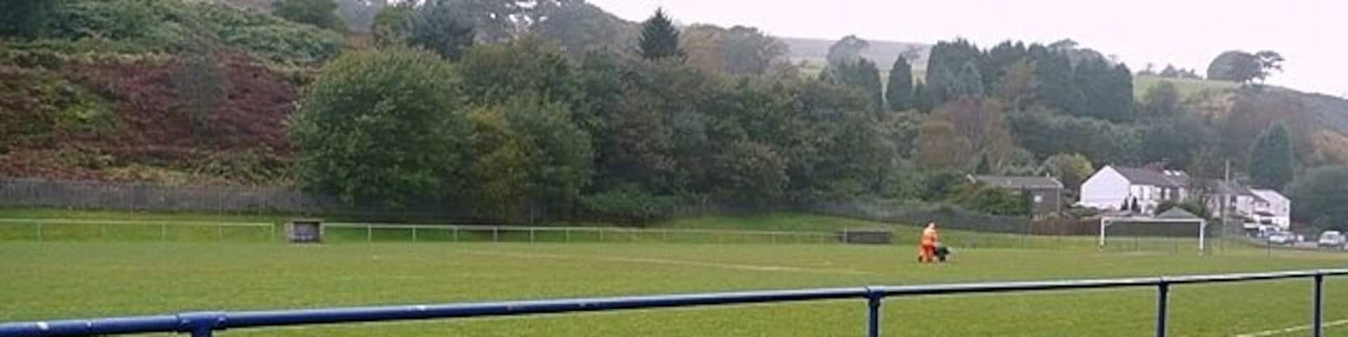Wet pitch at Penygraig The A4119 grazes the north-eastern corner of the square. Adjacent, and in the square checked with GPS, is this football pitch. It looks as though the land may have been levelled to create the pitch, as the rest of the land going into the square on the left is steep up onto Mynydd Pen-y-graig. It was very wet and the groundsman looked thoroughly fed up.