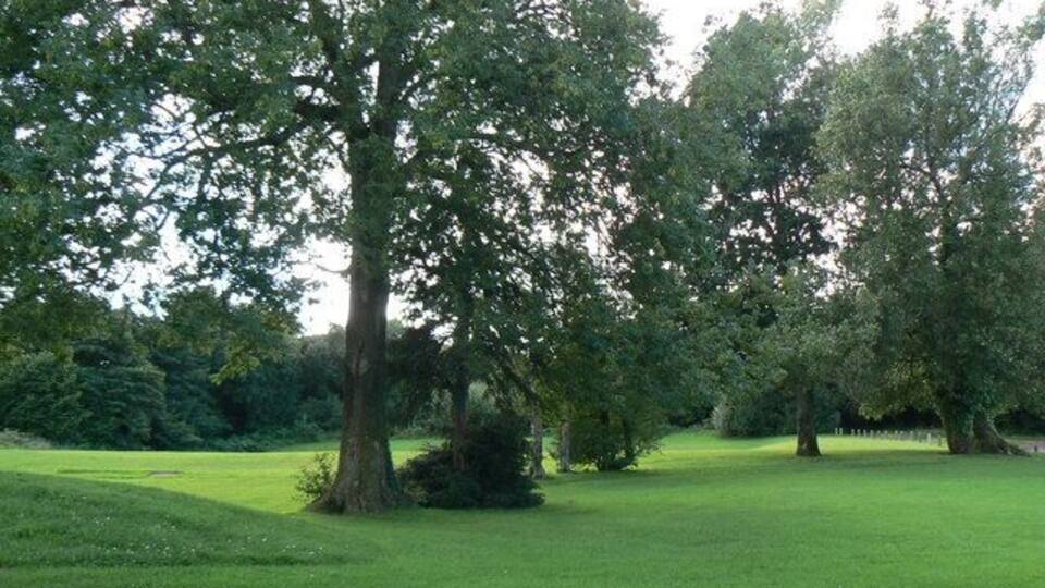 Open Space / Park in Cwmbran Open ground with a disused children's play area on the left, it wasn't vandal proofed.