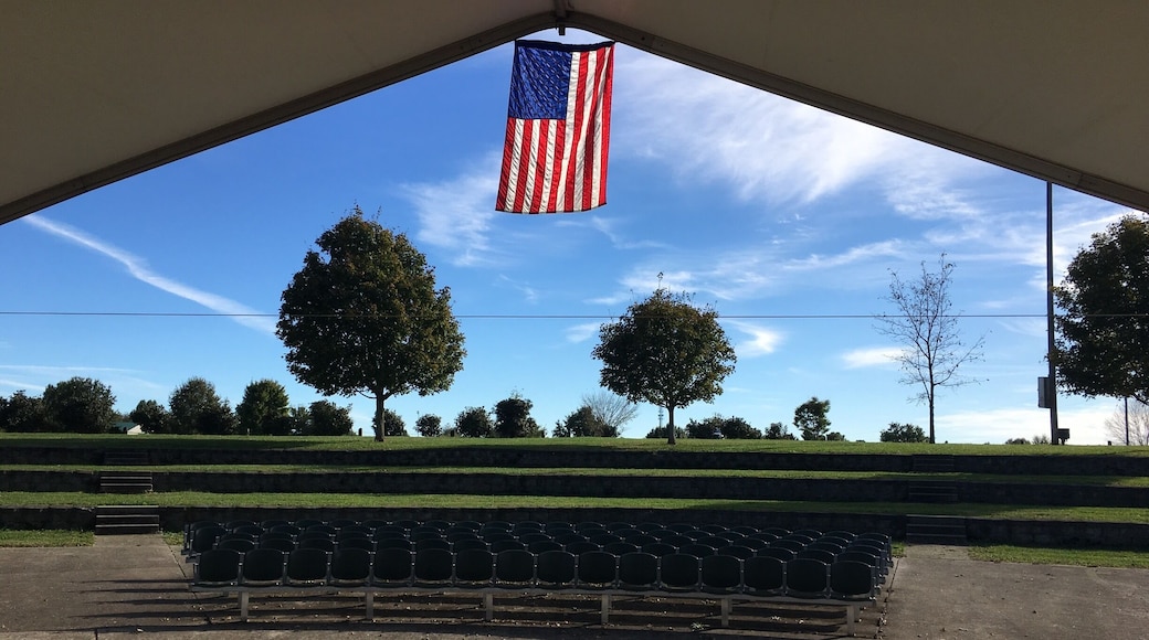 Amphitheater, golf coarse, ball fields, and hiking trails throughout park. Recommend walking the outer loop on Lake Shelby Dr