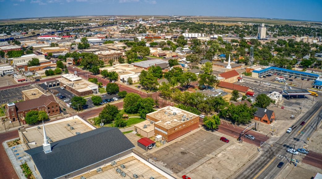 Aerial view of the Agricultural Hub and town of Dalhart, Texas