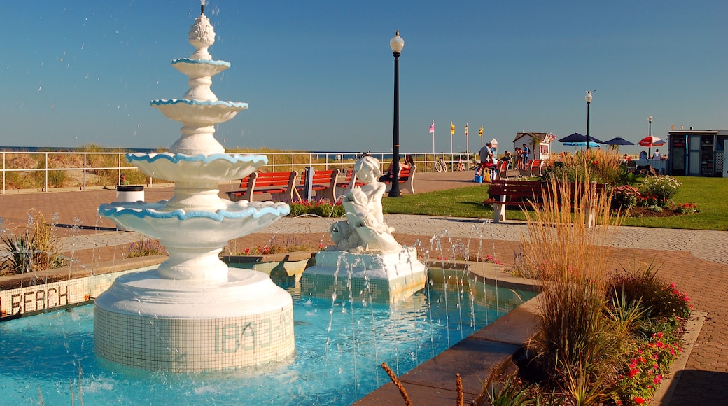 The Centenial Fountains, located just off the boardwalk in Bradley Beach, New Jersey, was dedicated at the town's 100th anniversary