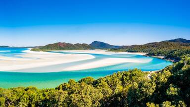 Scenic View of the North End of Whiteheaven Beach from Hill Inlet Lookout
