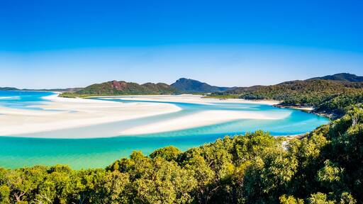 Scenic View of the North End of Whiteheaven Beach from Hill Inlet Lookout