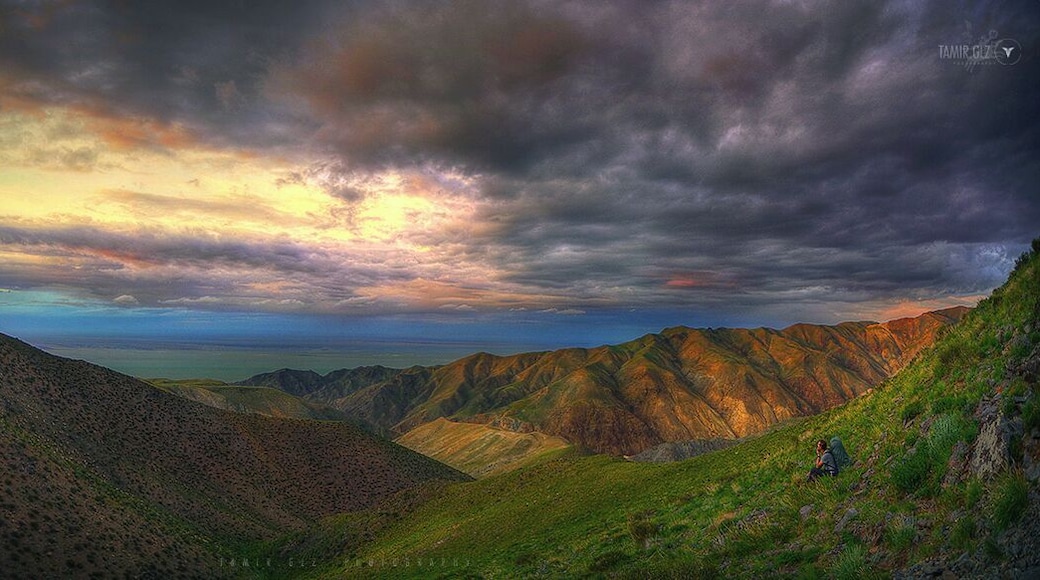 Evening at Ikh Bogd mountain, Bayankhongor province, Mongolia