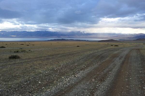 Approaching Uvs Lake, in Mongolia.
Driving got very tough as we got closer to the lake, although it did provide a rare opportunity to oversteer and slide around in a Nissan Micra. The scenery around here is great.
