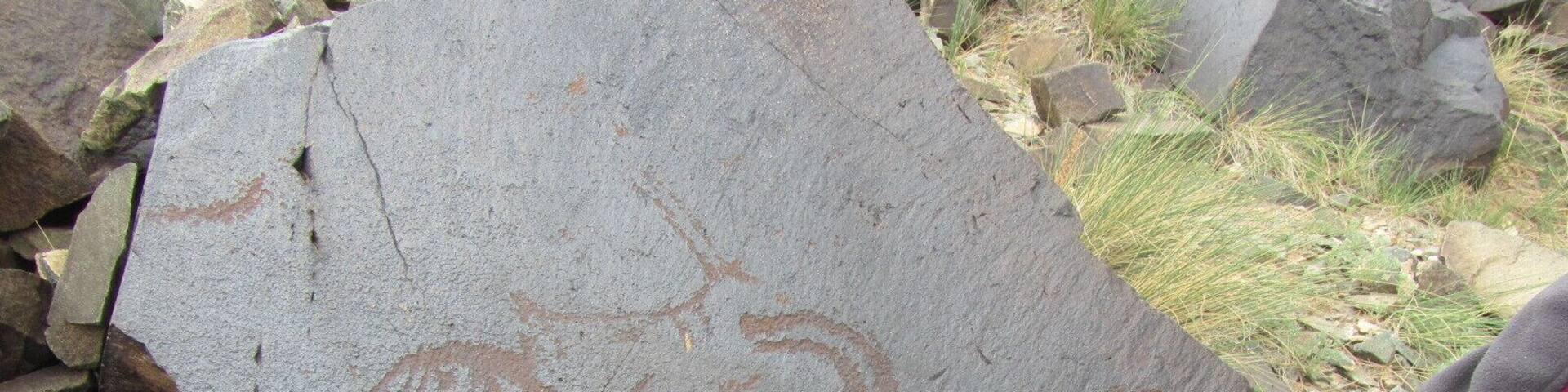 The Gobi had long drawn me to explore, but I had not heard of the petroglyphs. It's a steep climb up to see them. Were they drawn in the 19th century by monks?