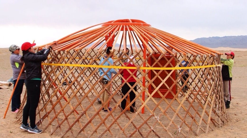 When you visit Mongolia's countryside, you might get the opportunity to help put up a ger (nomads home).