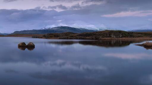 Winter morning on the shores of Iceland