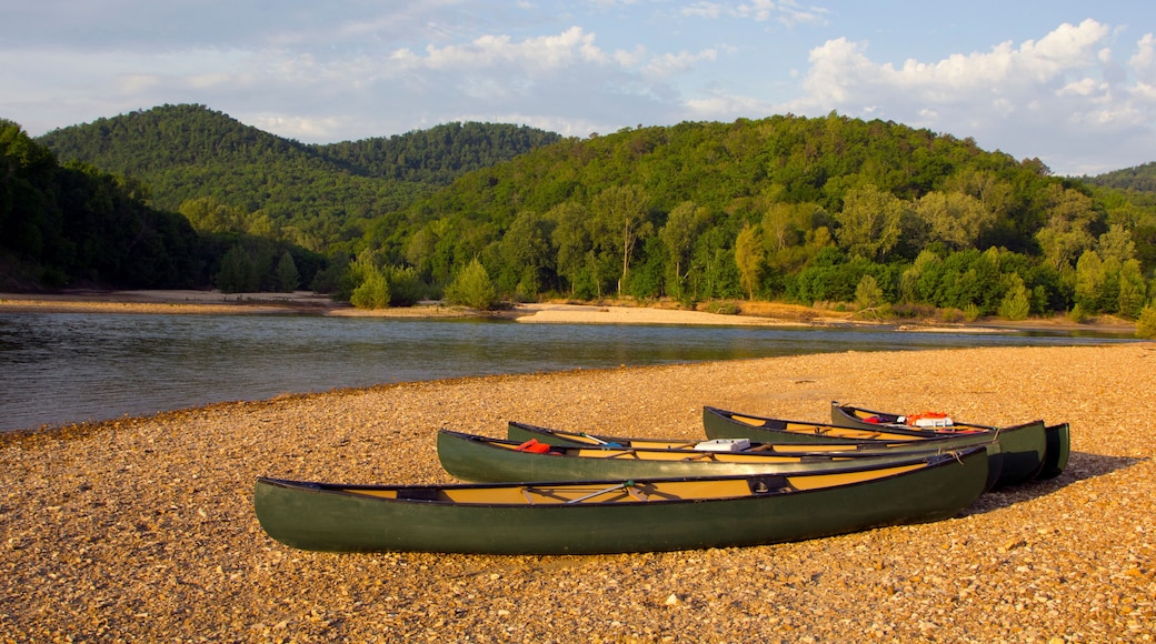 Canoes on the riverbank