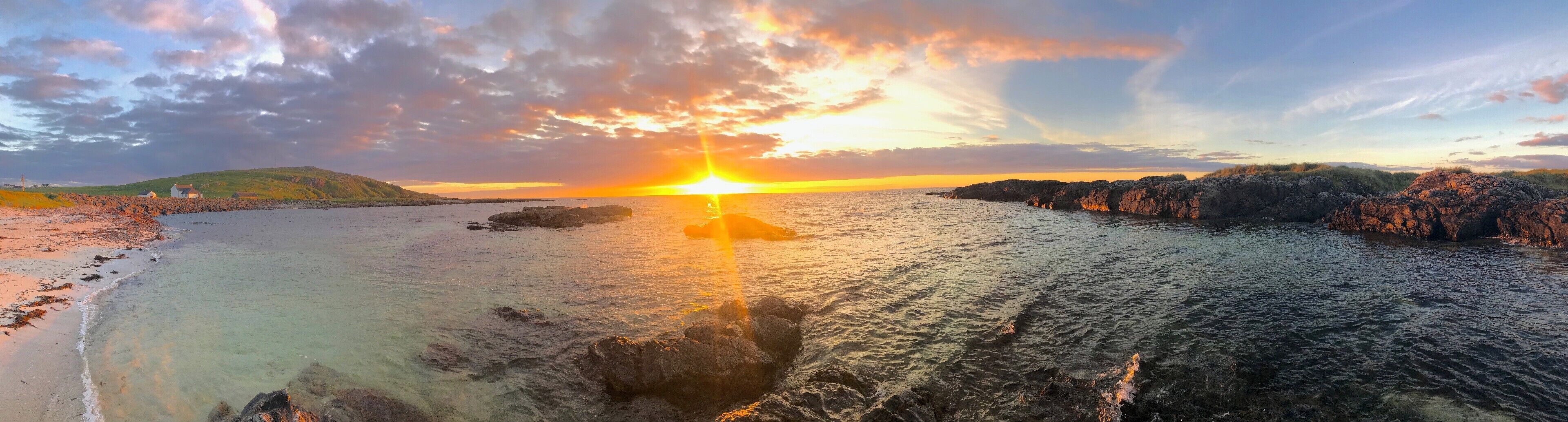 Cleat Beach is really just the end of a single track road to a few scattered cottages, If you stay quiet and don't make a big fuss the locals will tolerate you sharing their little beach for a while. Located on the west side of the Isle of Barry it's a perfect place to watch the sun go down.

The full view on facebook Grumpy Highlander

https://www.facebook.com/grumpyhighlanderinstagram/photos/a.159217198107271.1073741830.158944511467873/167549213940736/?type=3&theater