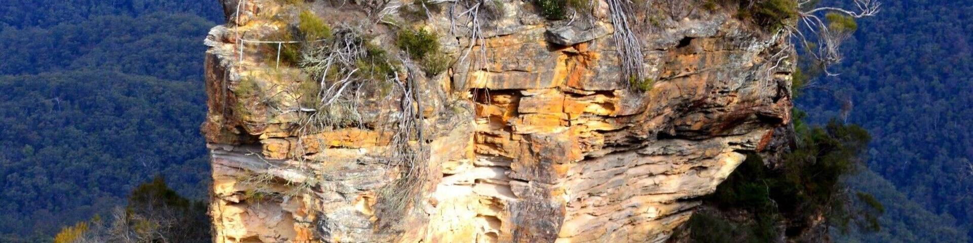 Solitary Rock. There is a staircase attached to this rock that juts out within the Jamison Valley. They use to allow tourists to climb the rock but has been closed for many years for fear it was unsafe and could collapse.
Such a beauty.
#solitaryrock#scenicworld#katoomba#bluemountains