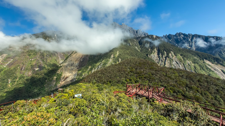 Mount Kinabalu viewed from the summit of nearby Maragang Hill