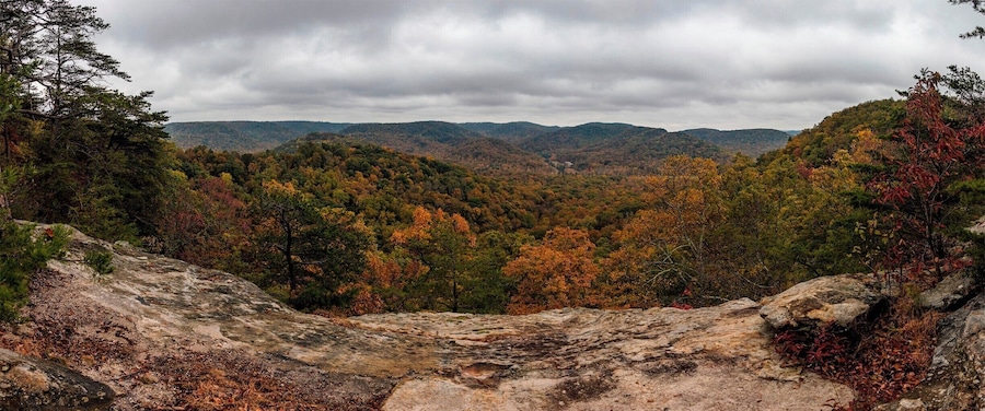 So we may have gotten lost on the tail system. It is very confusing. At one point I passed 3 signs that said Indian Fort Lookout was .1 mile ahead (I never turned off the path I was on). After getting lost I came across this overlook; Very happy I got lost. And, you know, you're never lost in the woods, you are just exploring a new path.