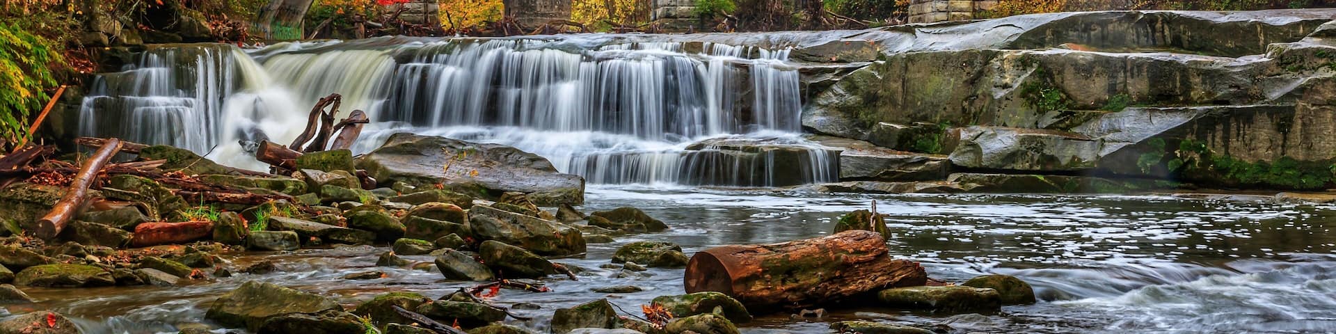 Fall at the Berea scenic triple bridge falls