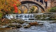 Fall at the Berea scenic triple bridge falls