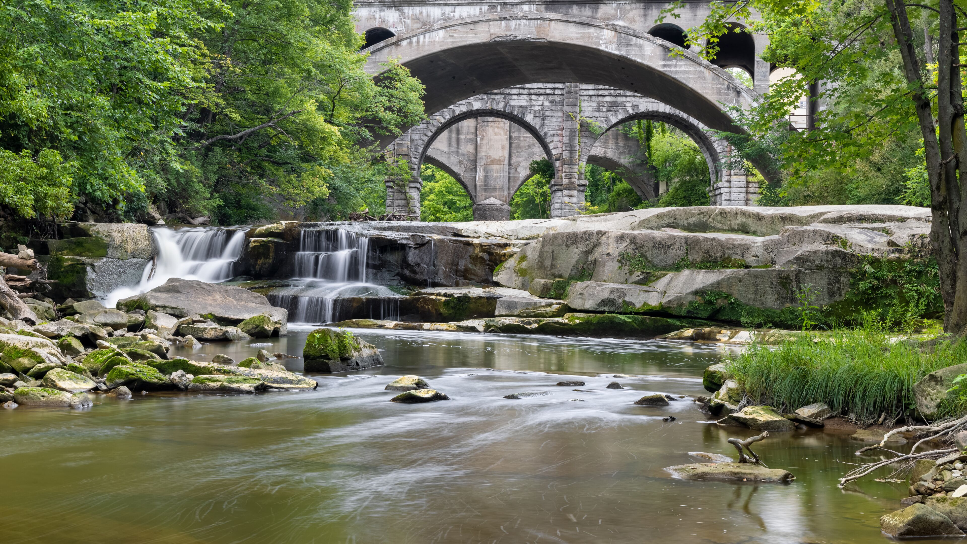 Scenic Berea water falls in Ohio