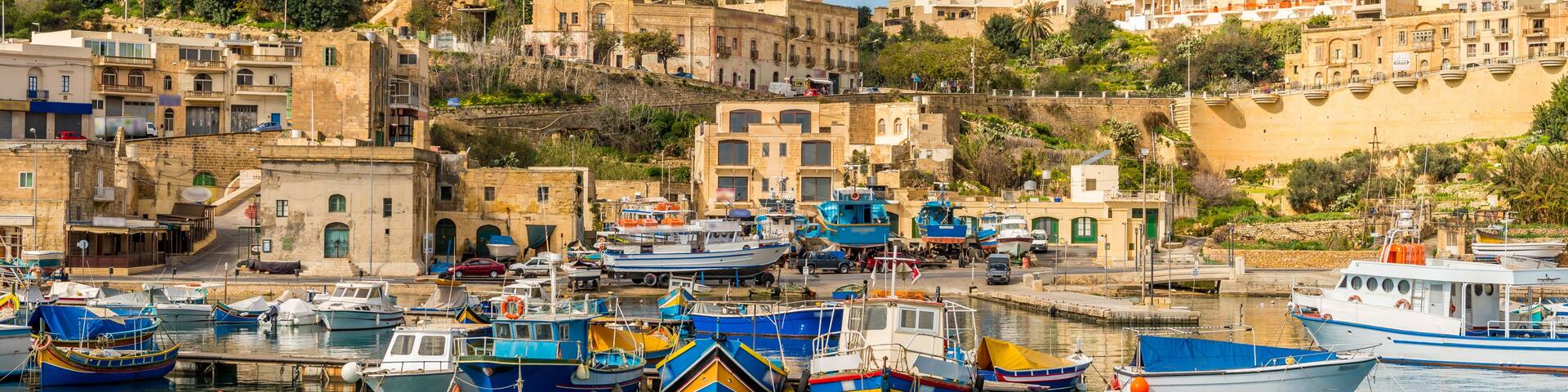 Mgarr port de pêche et de ferry à Gozo, Malte