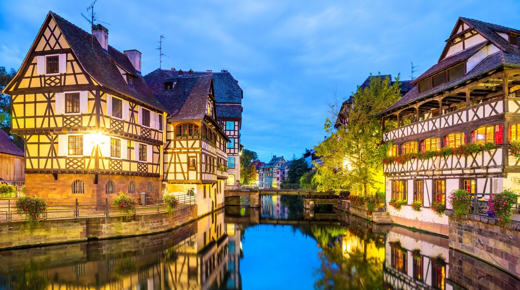 Evening lights in Strasbourg, France