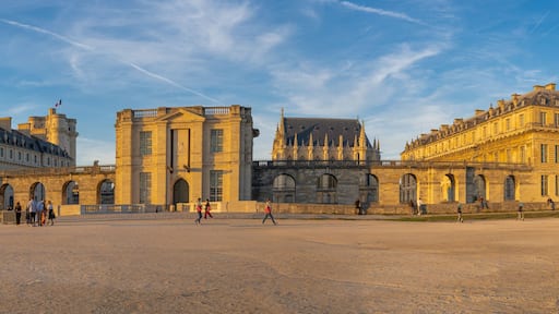 Vincennes, France - 10 16 2021: Vincennes castle. View of the facade of the Castle of Vincennes at sunset