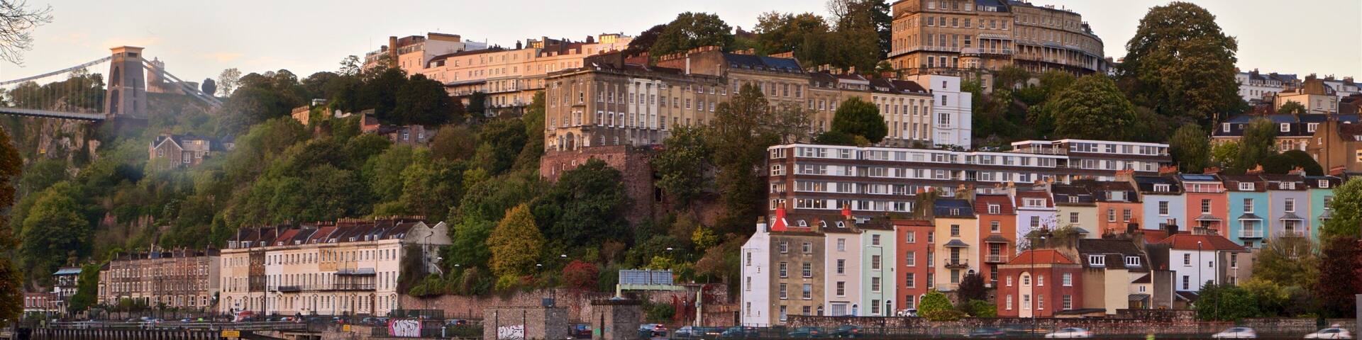 Bristol which includes a sunset and a river or creek