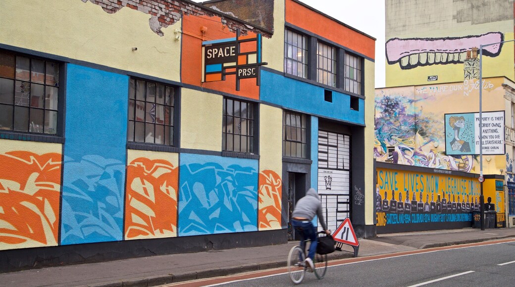 Bristol showing road cycling and outdoor art