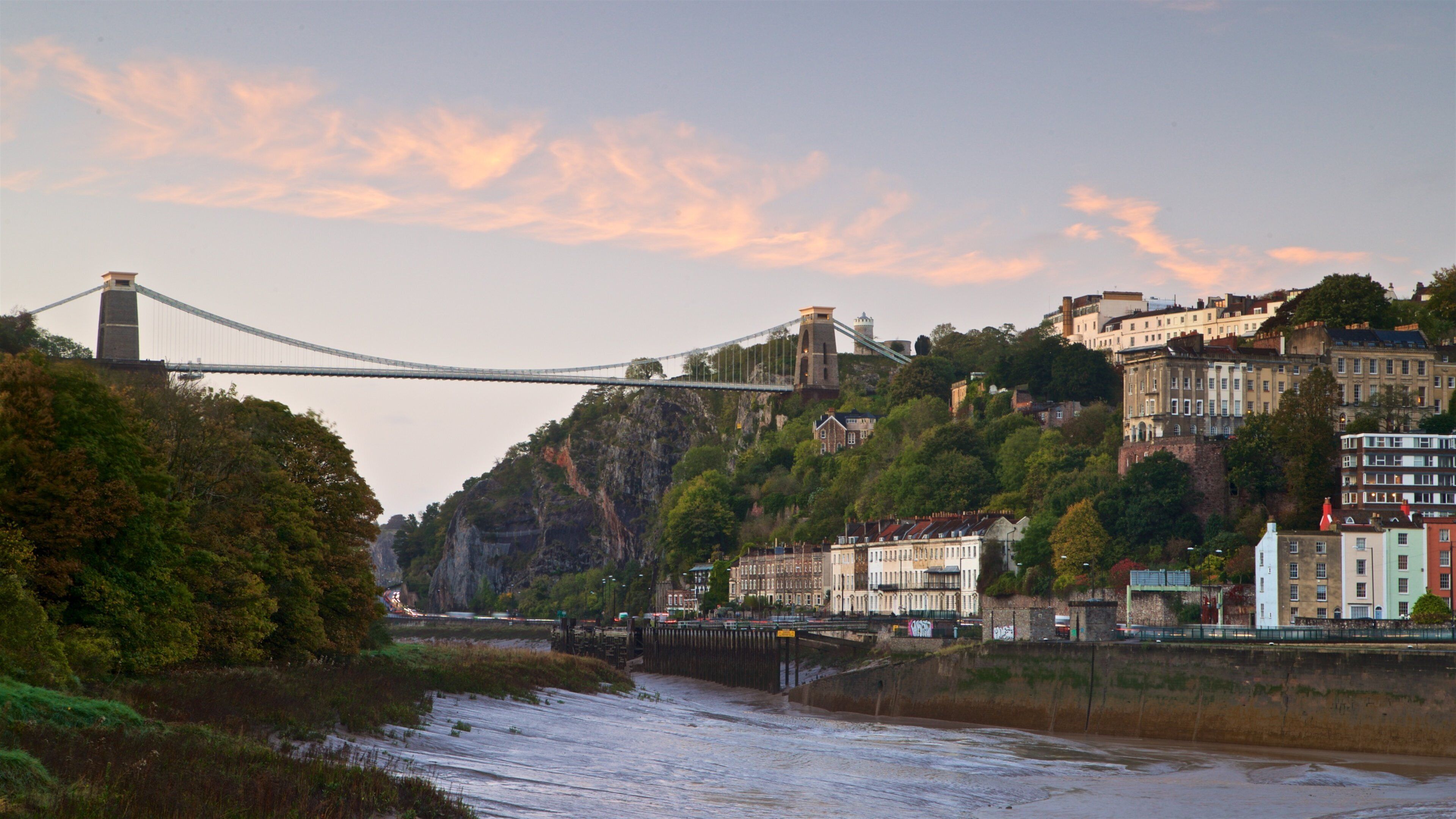 Bristol which includes a sunset, a river or creek and a bridge