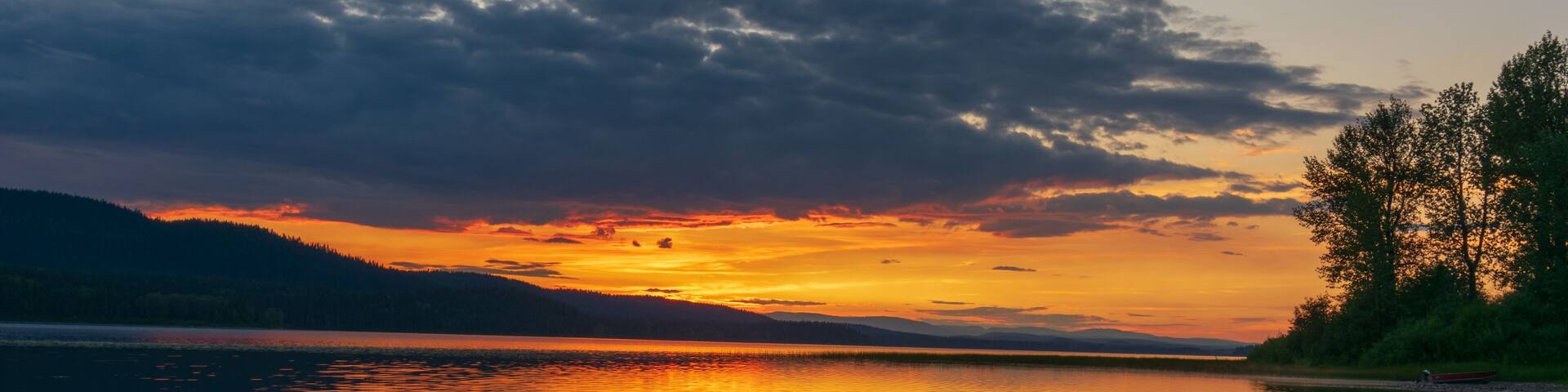 Sunset over McLeod Lake, British Columbia, Canada