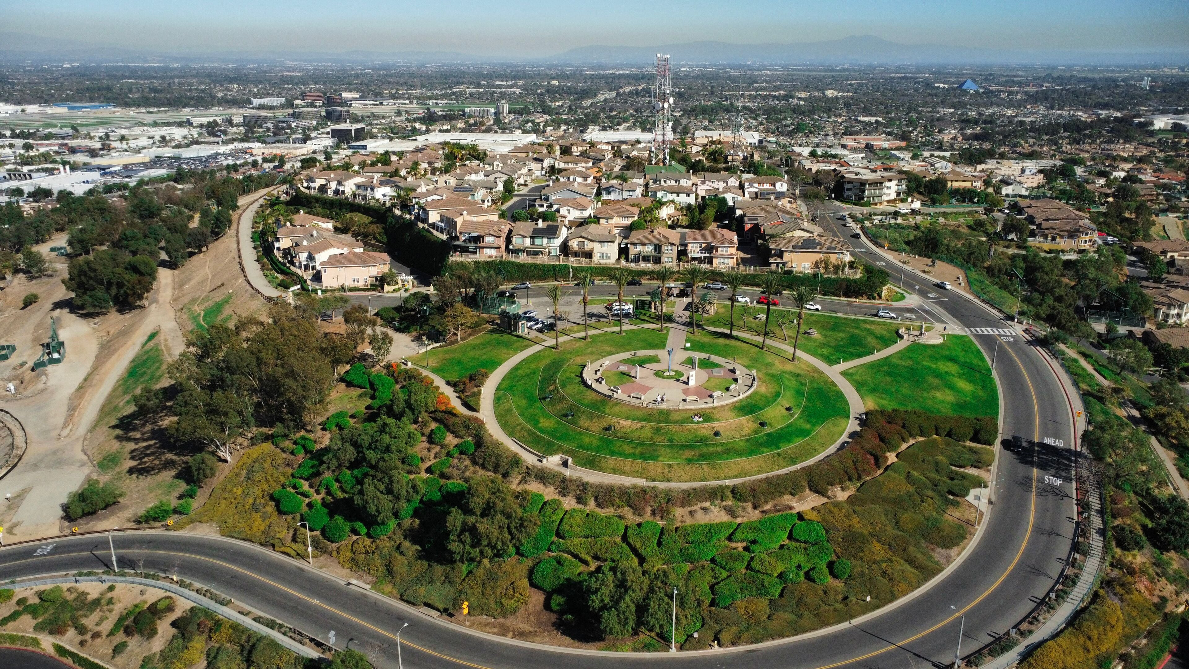 aerial view of Long Beach California, Signal Hill
