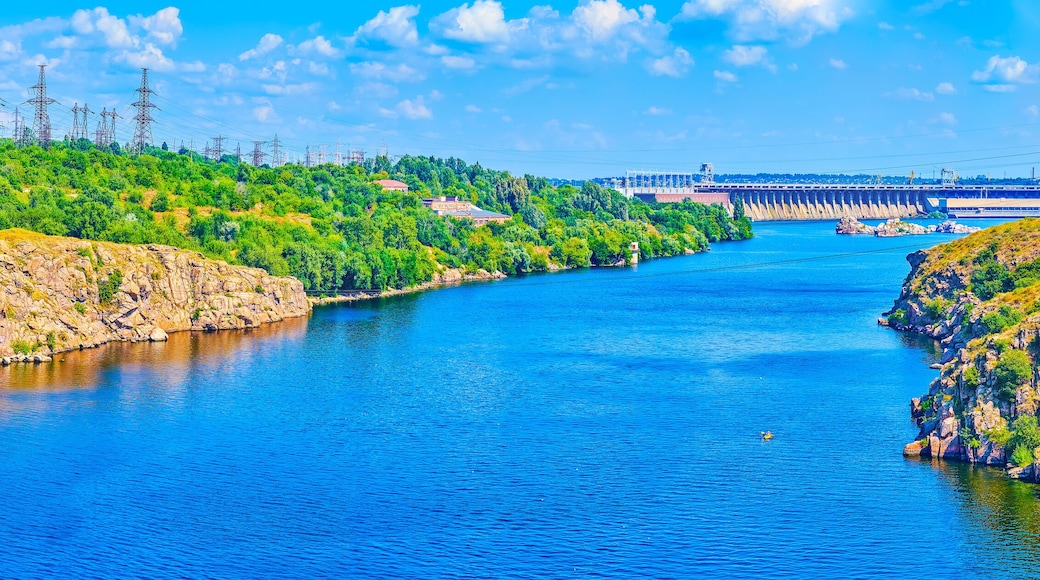 Panorama of the Dnieper River and Khortytsia Island, Zaporizhzhia, Ukraine