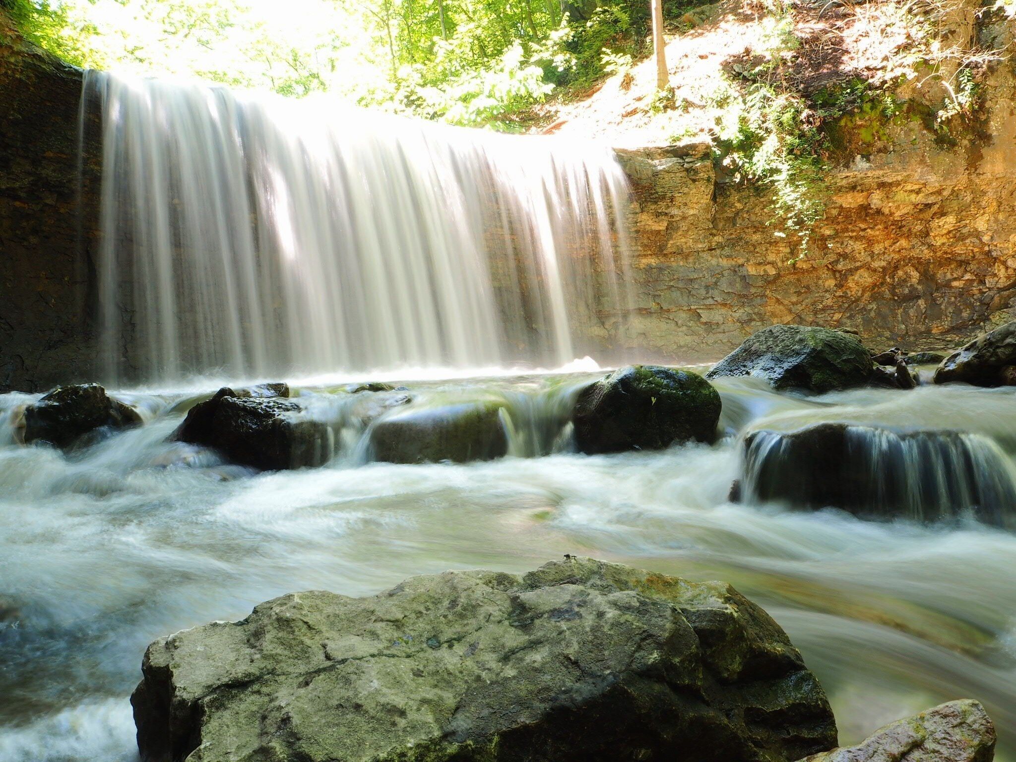 On the way to emptying into the Scioto River, the waters of Indian Run provide visitors with a couple unexpected waterfalls. Especially considering the current conditions of construction craziness surrounding the park.