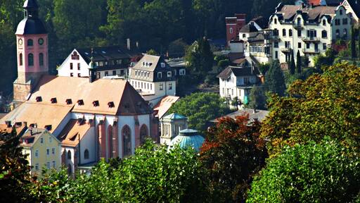 Blick vom Annaberg auf die Stiftskirche und Altstadt Baden-Baden