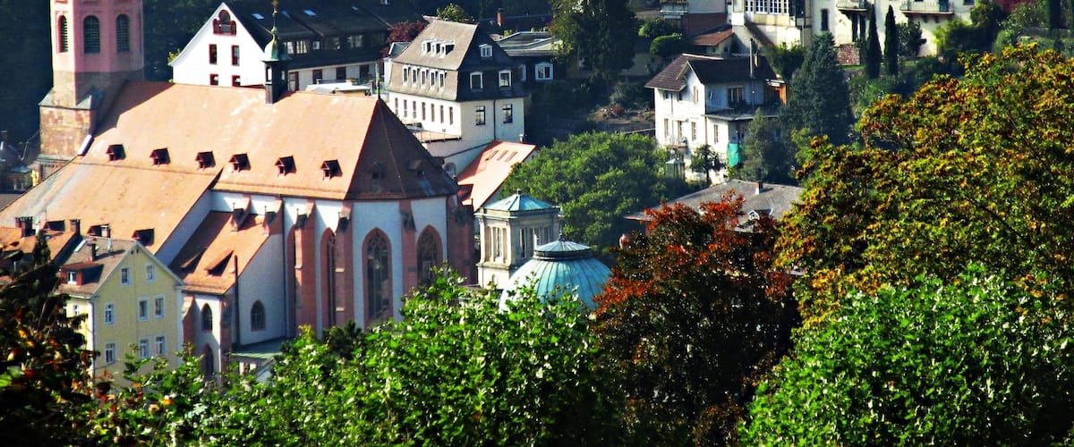 Blick vom Annaberg auf die Stiftskirche und Altstadt Baden-Baden