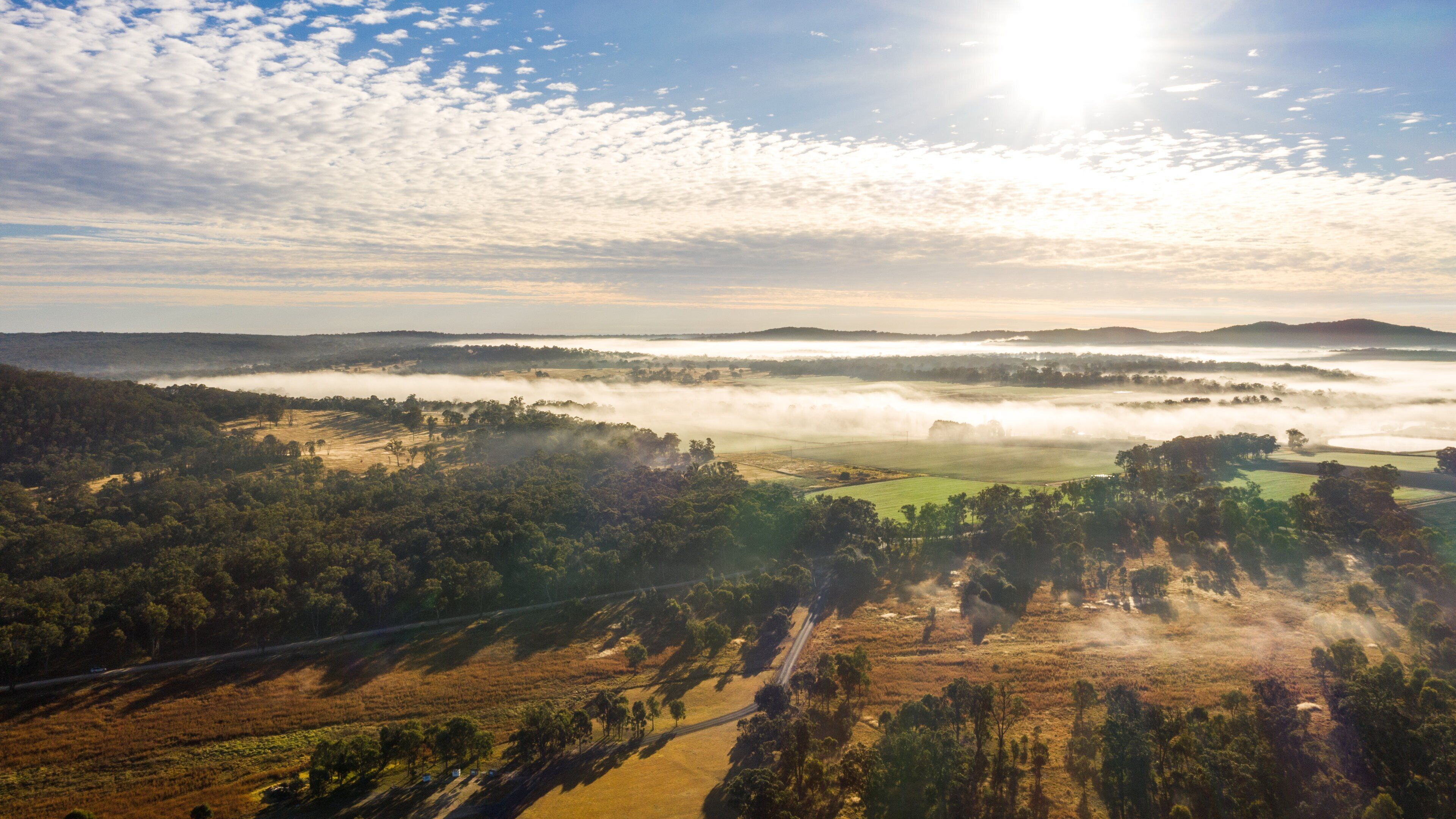 Storm King Dam showing tranquil scenes, a sunset and landscape views