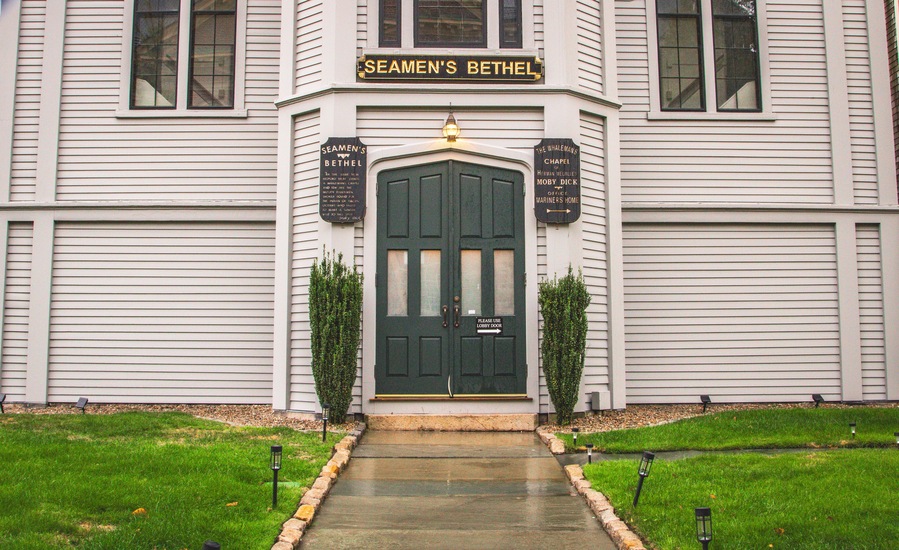 New Bedford Port Society Seamen’s Bethel and Mariner’s Home in Historic Whaling City 1800s New England Architecture