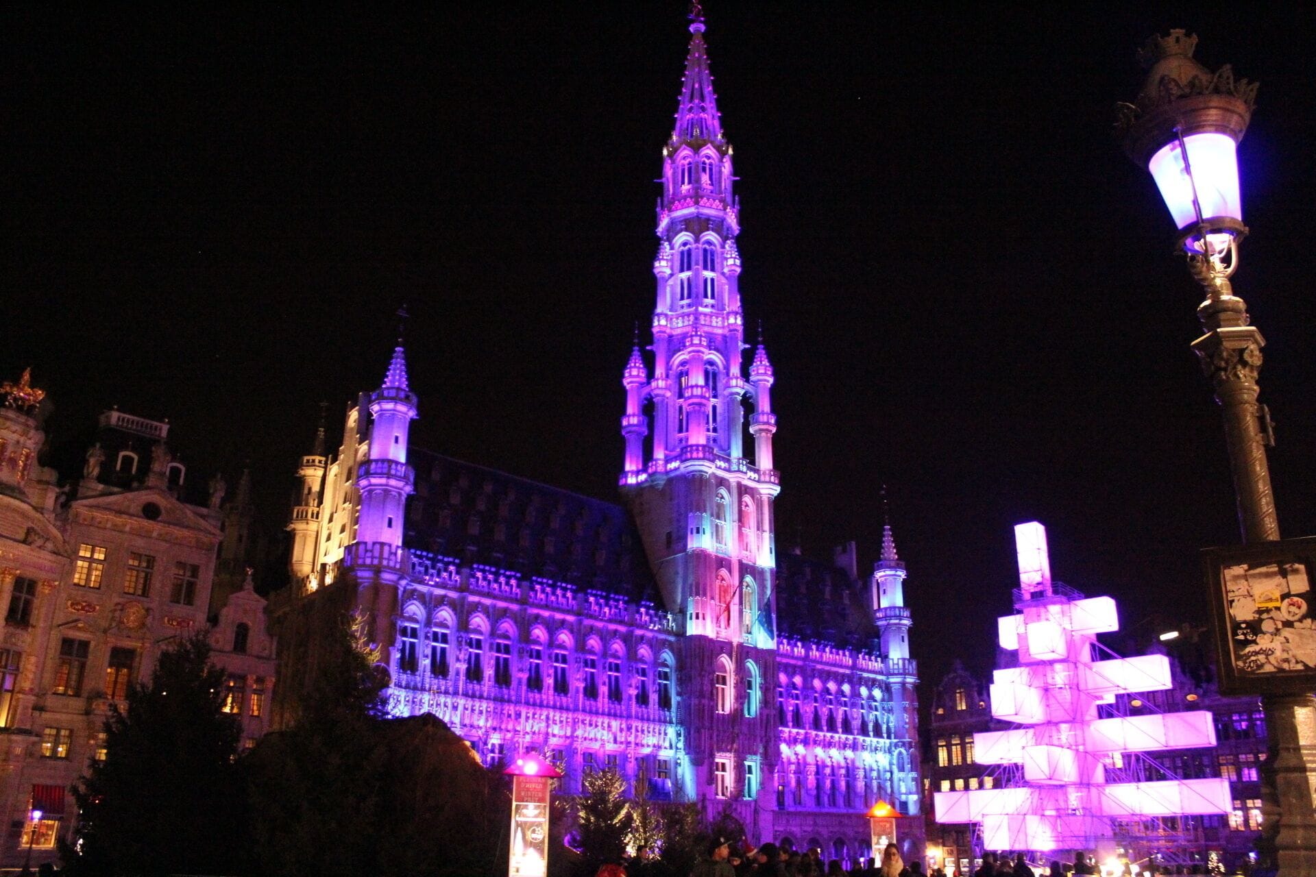 Grand Place (Grote Markt) at night. It was the holidays when I was over in Brussels doing my mini Euro trip for the school break. They installed this artsy Christmas tree which 'danced', like musical Christmas lights, and entertained everyone in the square. The Grote Markt just always lights up every night because it;s special that way. #architecture #brussels #belgium