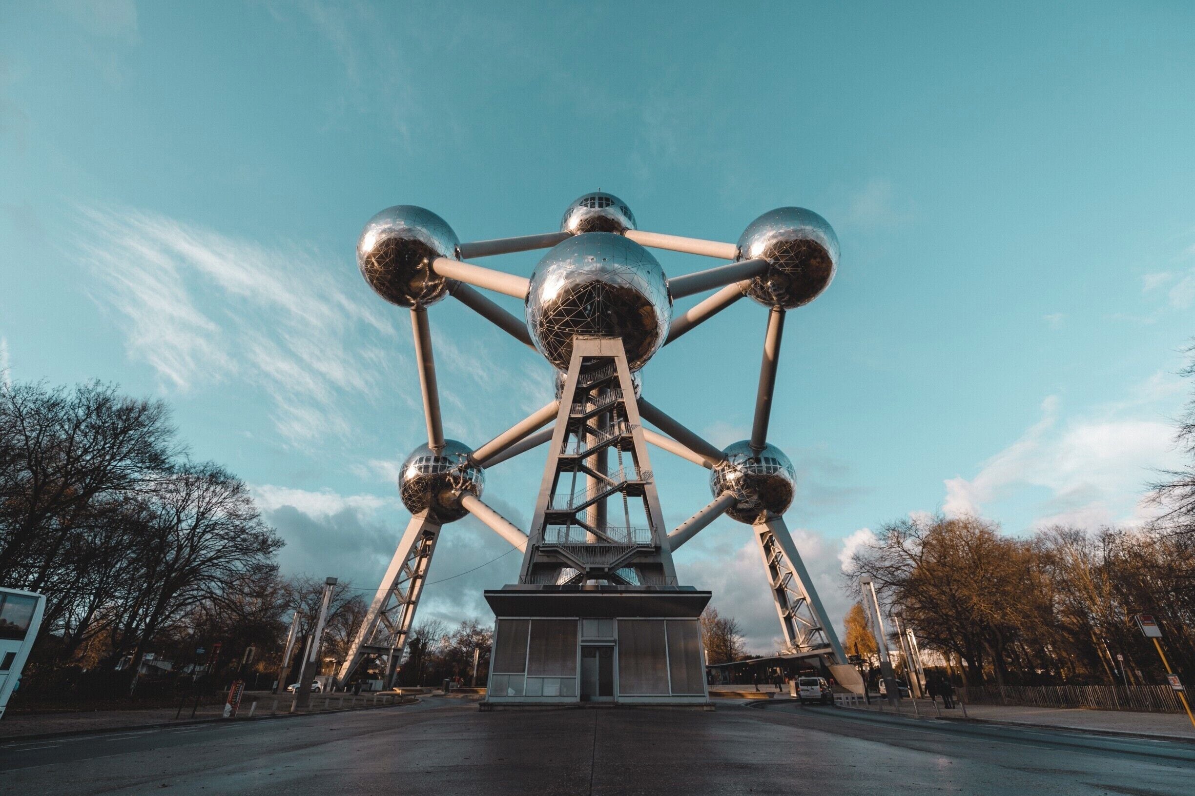 The amazing Atomium in Brussels. Incredible views of Brussels from the top sphere.