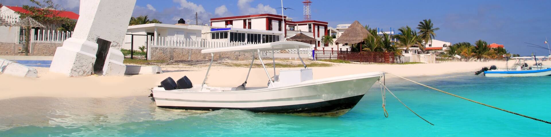 Puerto Morelos beach Mayan riviera Caribbean sea