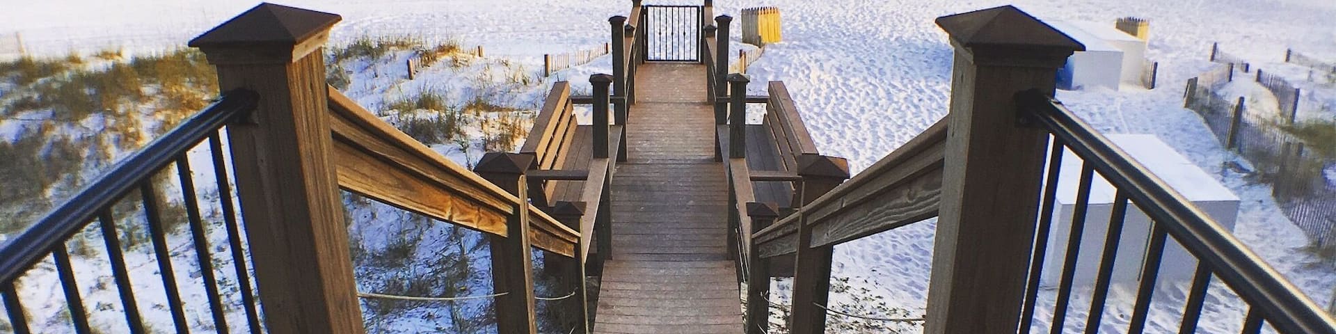 Private boardwalk down to the white sands 💗 #BeachBound