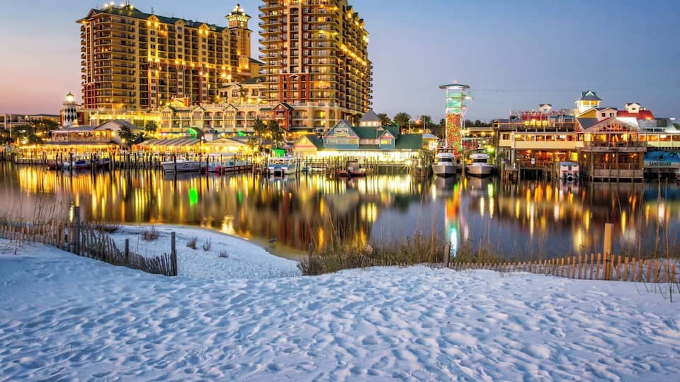 Evening shot looking at Harbor Walk Village