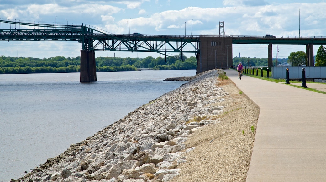 Bettendorf which includes a bridge, cycling and a river or creek