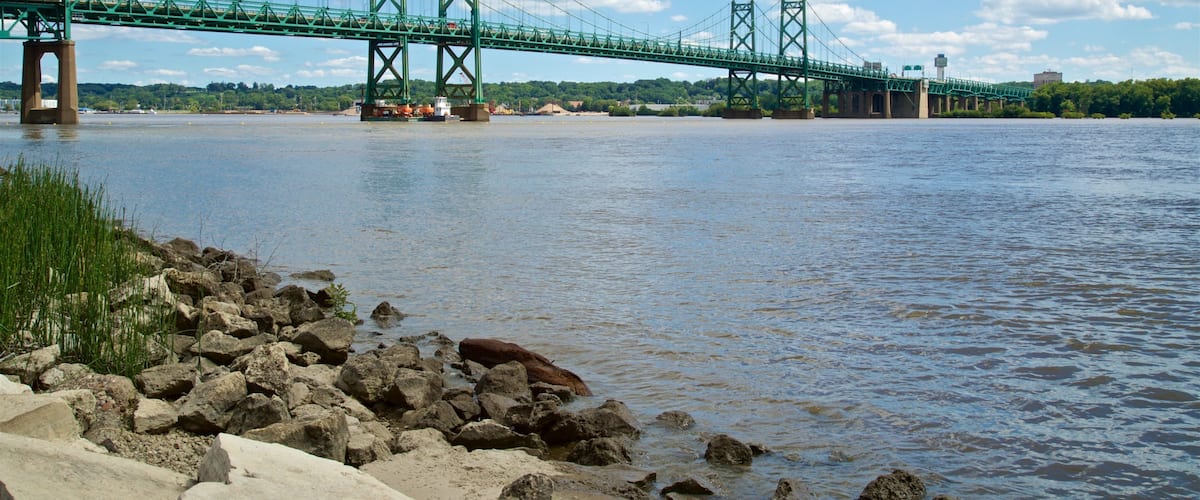 Bettendorf which includes a river or creek and a bridge