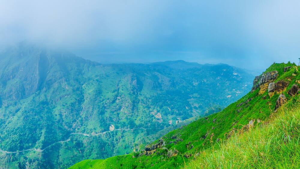 Panorama of Ella Rock in fog