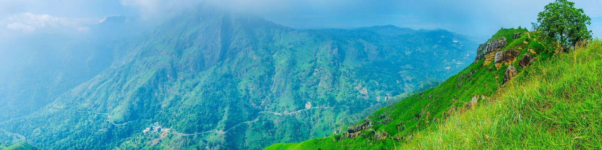 Panorama of Ella Rock in fog