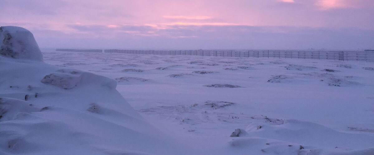 The light was so beautiful....and no, there is absolutely no filter on this photo. This is looking south from the rear of the hospital and the day before I took this, someone spotted a polar bear in this area.