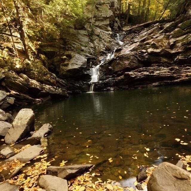 Wahconah Falls in autumn.
