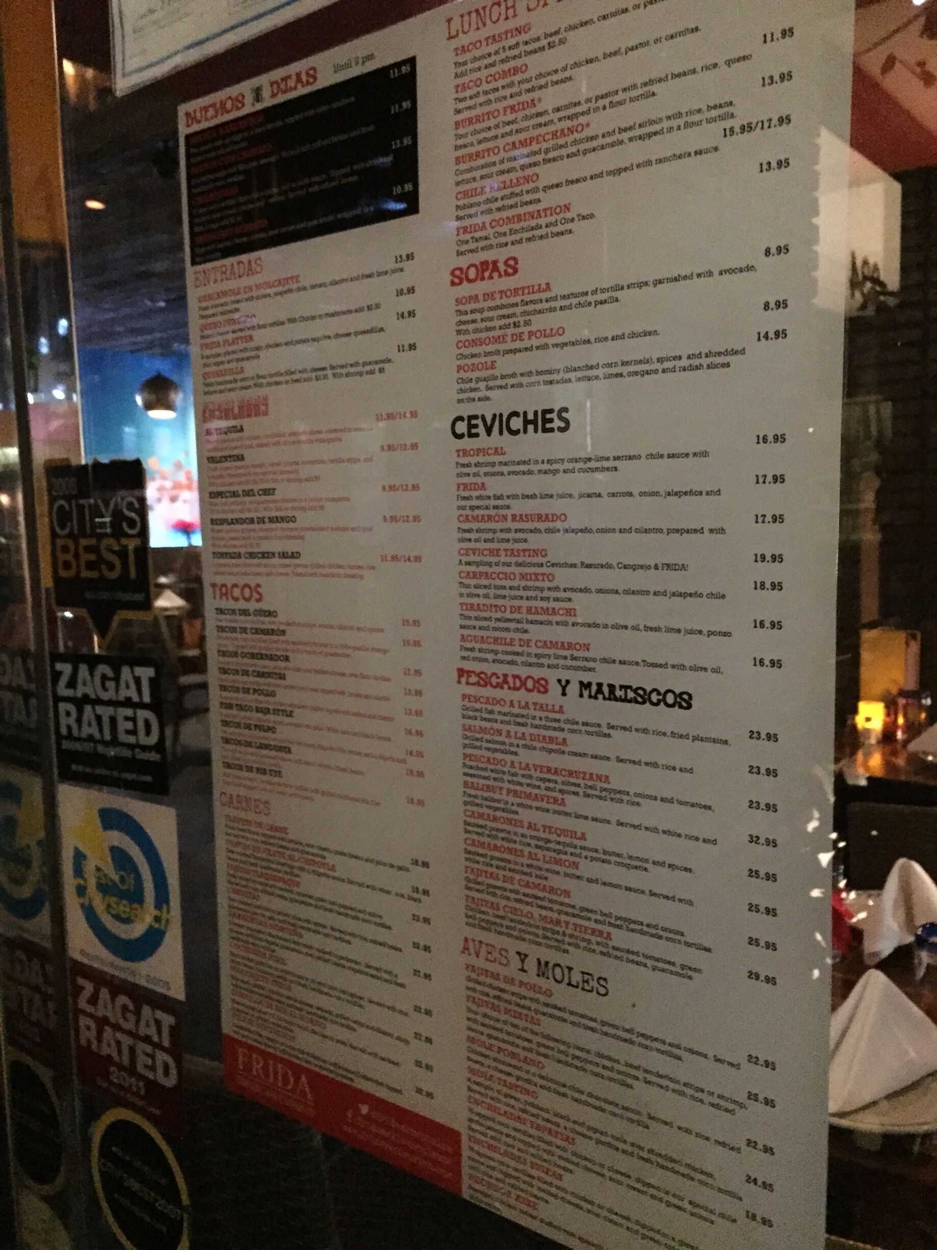 My favorite restaurant in Los Angeles, great Mexican food, I always order El Tequila Salada! 