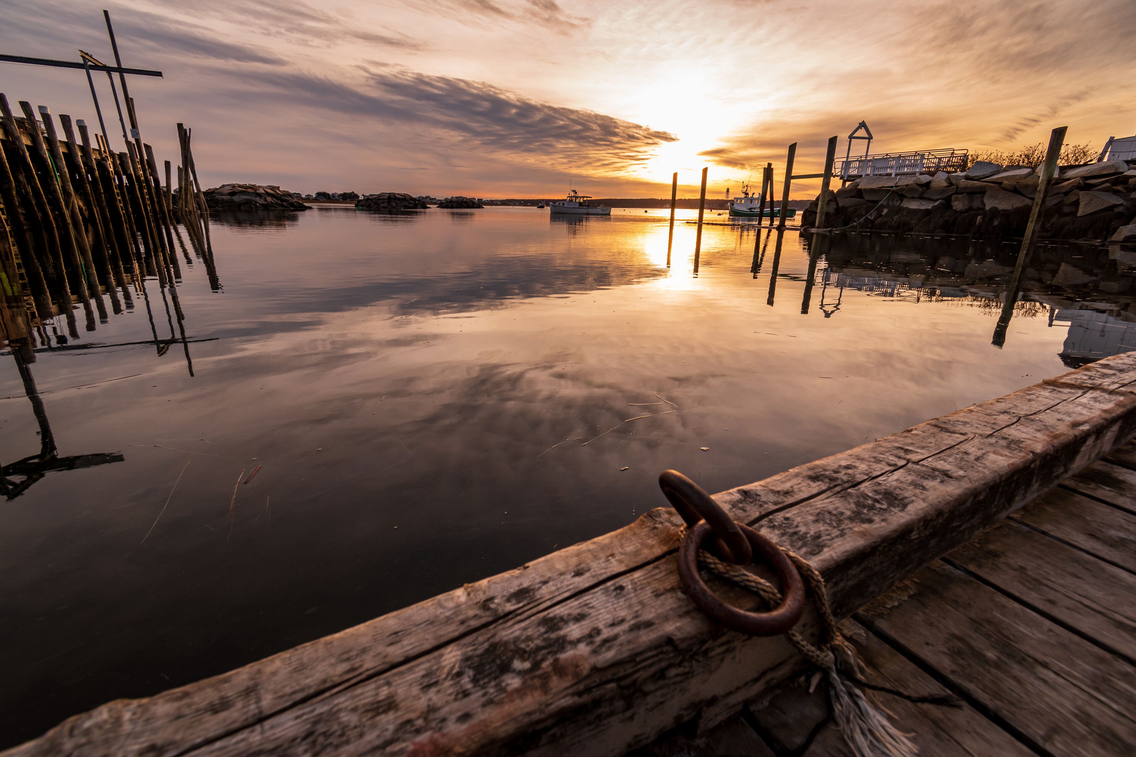 Sunset in Biddeford Pool Harbor - Biddeford, Maine.