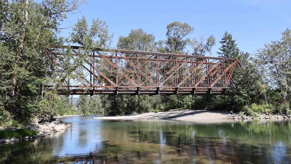 Whipple-Truss-Eisenbahnbrücke in Duncan