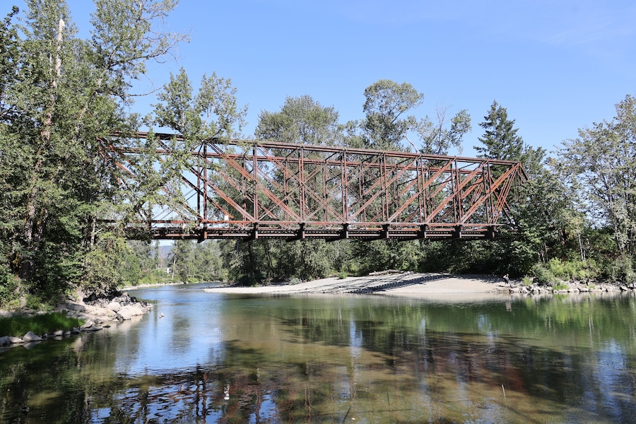 Whipple-Truss-Eisenbahnbrücke in Duncan