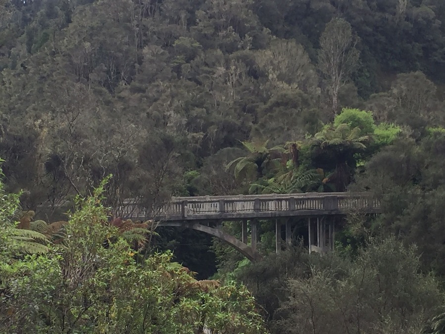 The Bridge-to-Somewhere. One of 3 sister bridges (the Bridge-to-Nowhere and the Bridge-to-Elsewhere being the other 2). It's a detour off the Forgotten World Highway. When we did it, the road had been washed out 2 months previously so take your time driving to it.